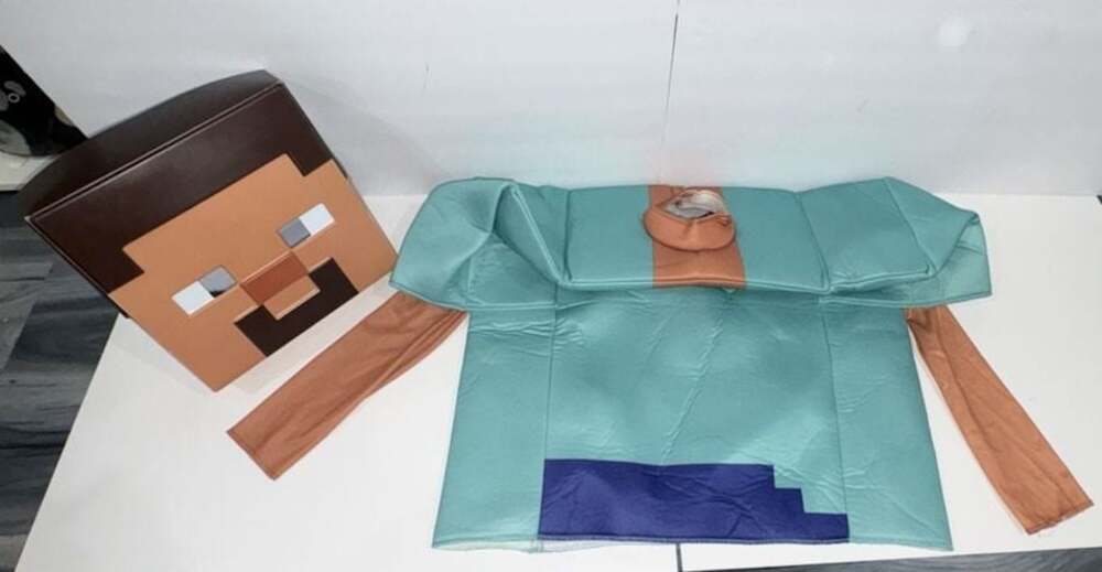 Minecraft Steve Child Costume Size L (10-12) with Mask